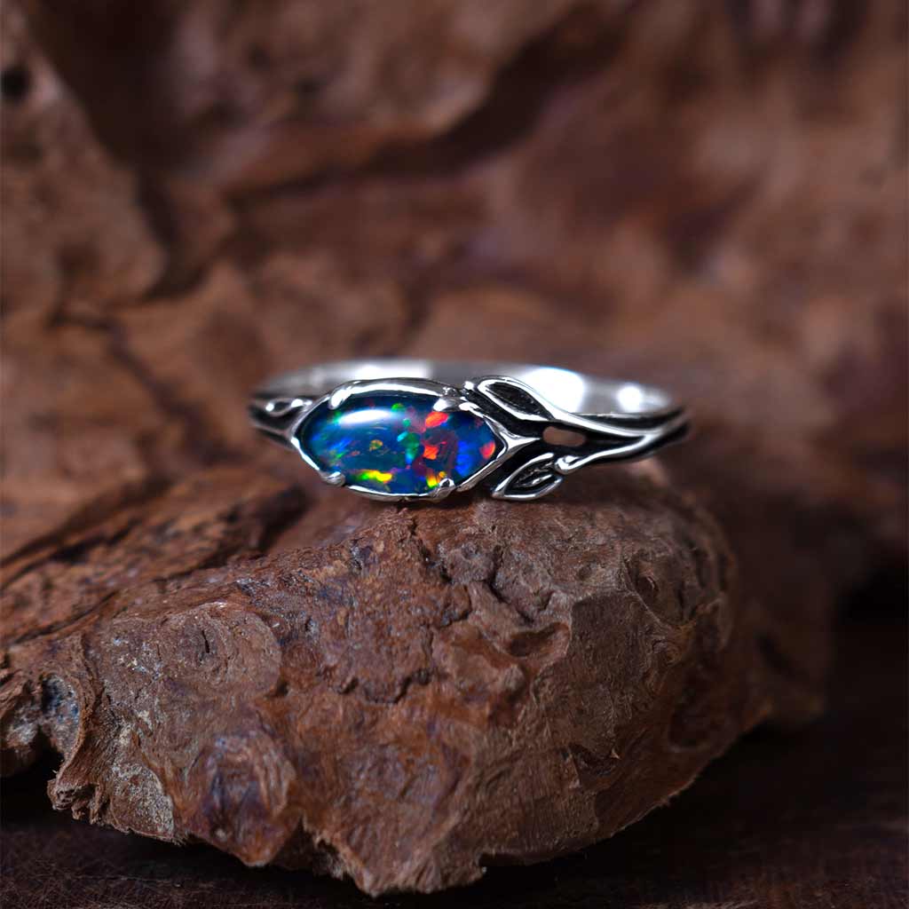 sterling silver opal ring handmade jewelry