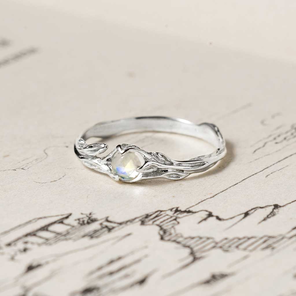 14K white  gold ring minimalist ring design womens