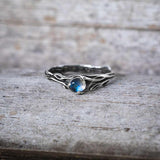 925 sterling silver moonstone engagement ring