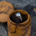 925 sterling silver moonstone statement ring with sustainable packaging
