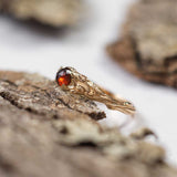 birthstone jewelry stacking ring garnet  gold nature ring
