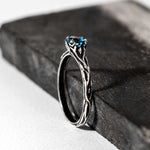 blue topaz feminine 925 sterling silver ring