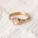 cobali fine jewelry peach moonstone 14K gold ring 