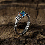 cobali jewelry australian opal 925 sterling silver ring