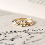 dainty 14K solid gold moonstone engagement ring
