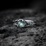 labradorite nature inspired womens engagment ring