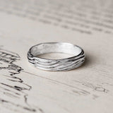 minimalist nature inspired gold wedding band for men