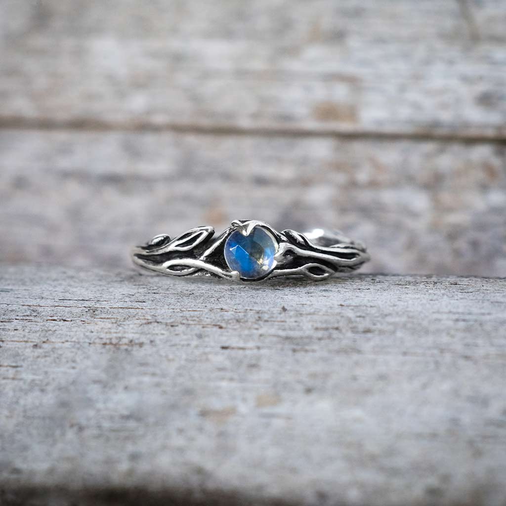 moonstone ring nature inspired silver jewelry