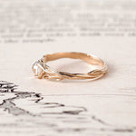 natural gemstone rose gold ring moonstone