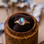 natural labradorite everyday ring for her with nature friendly packaging