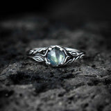 natural labradorite sterling silver engagement ring