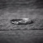 nature design minimalist wedding band for her