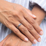 sterling silver moonstone ring on hand